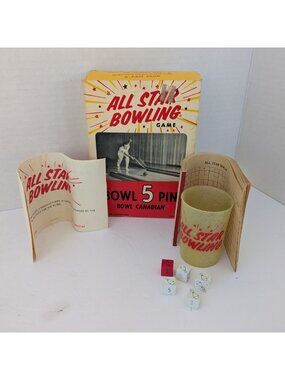 Vintage 1961 ALL STAR Bowling Dice Game Complete Canadian Jimmy Hoult 5 Pin